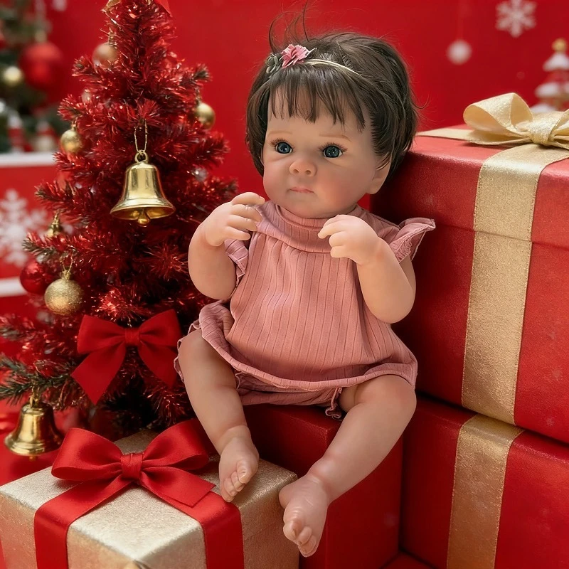 

Коллекционная реалистичная художественная кукла Бетти ручной работы, 45 см, с 3D-эффектом кожи, вьющимися волосами и многослойной росписью