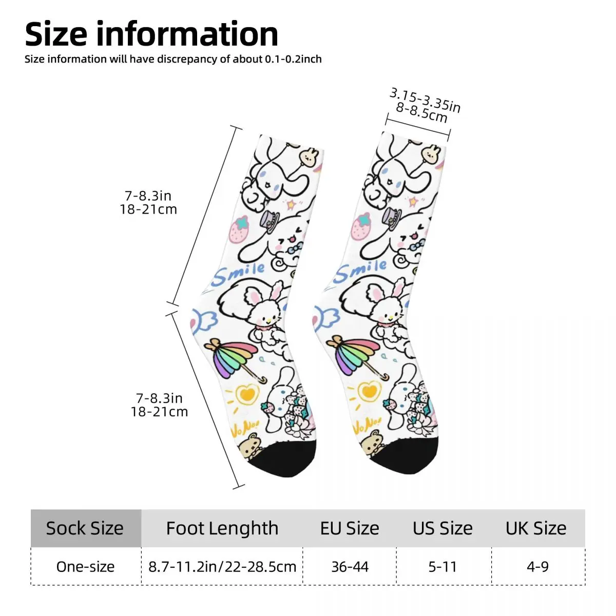 Cinna moroll Socken Kawaii Strümpfe Winter rutsch feste Paar Socken hochwertige benutzer definierte Skateboard Socken