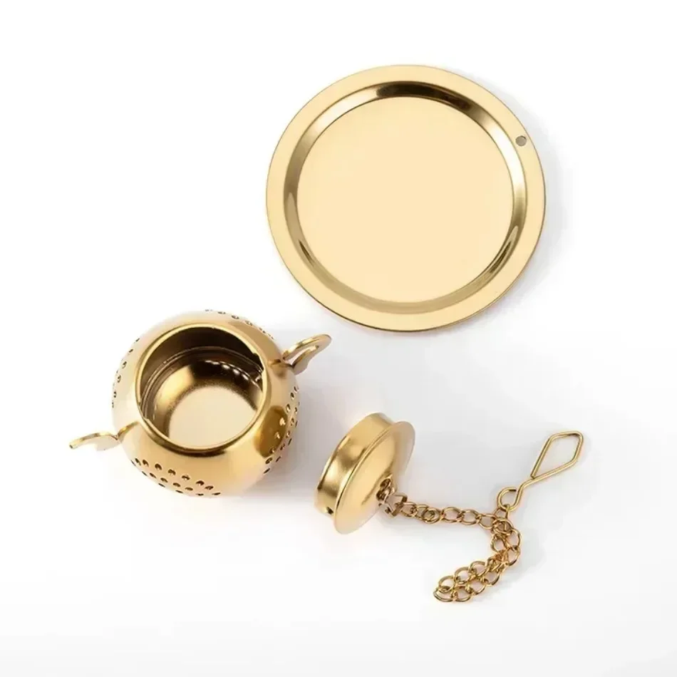 Strainer For Herbal Spice Teaware Ceremony Accessories Gold Teapot Shaped Stainless Steel Loose Leaf Tea Infuser Reusable Tea