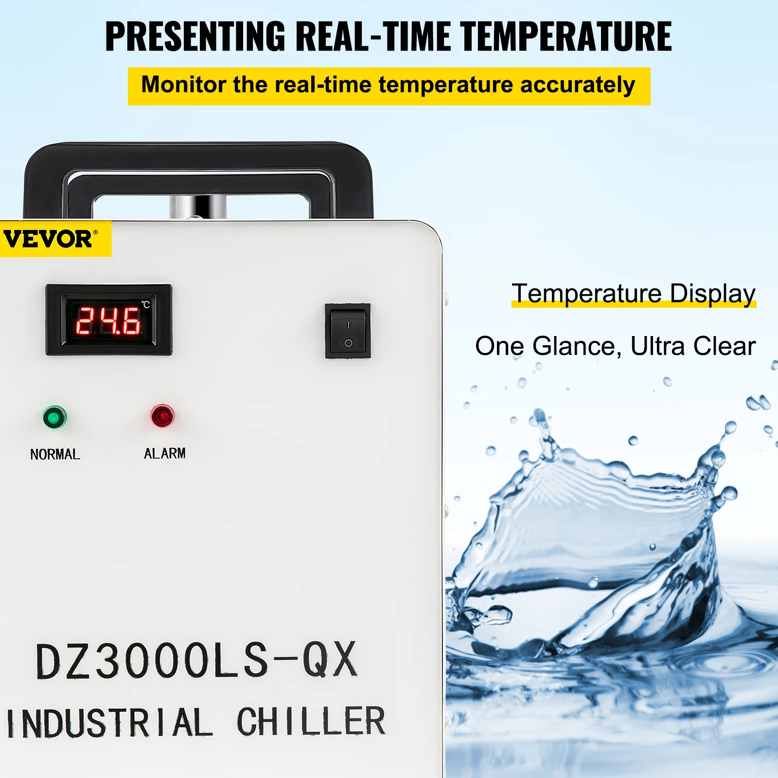 Imagem -04 - Vevor-laser Máquina de Gravura Chiller Thermolysis Refrigerador de Água Industrial Cnc Spindle Cooling Cw3000 Co2 Tubo de Vidro 60w 80w