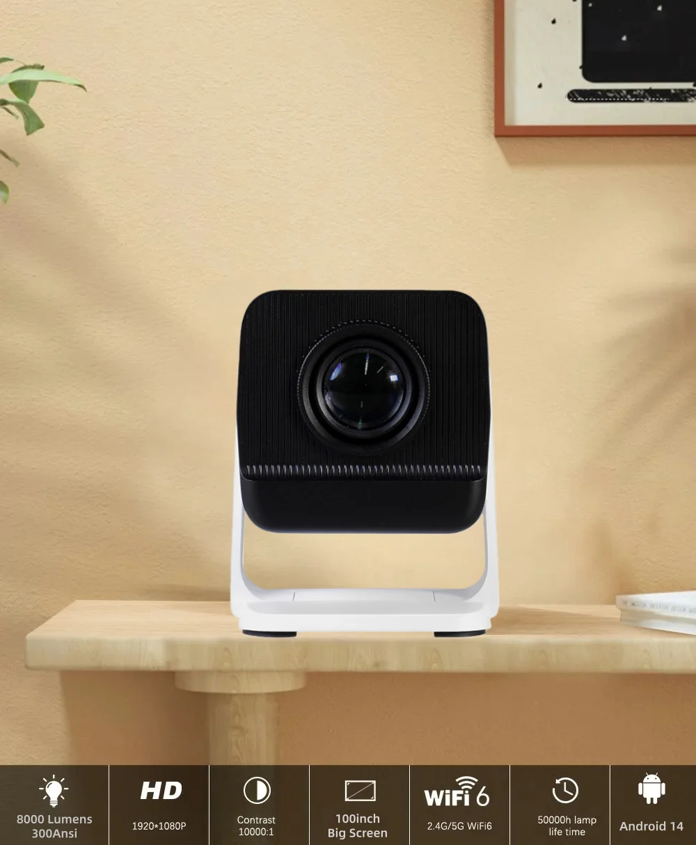 جهاز عرض KIXIN X1 4K Android WiFi6 BT5.4 أصلي 1080P 300Ansi قصير رمي فيديو مسرح منزلي ذكي متعاطي المخدرات proyector Projetor 4K #1