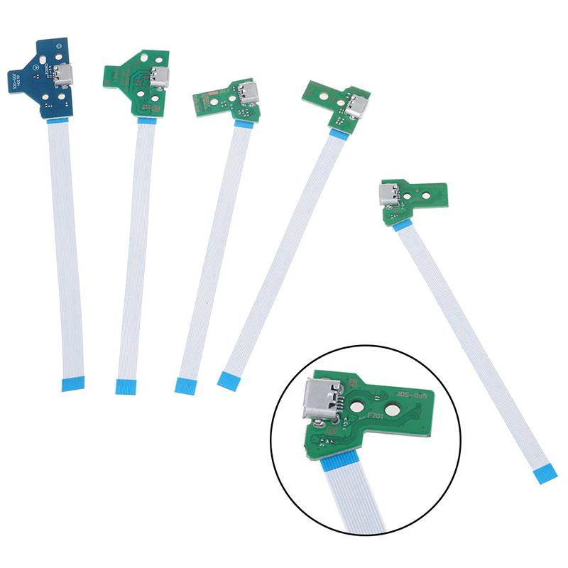 Porta de carregamento USB Socket Circuit Board, conector para PS4 Controlador, 12Pin, JDS, 011, 030, 040, 055, 14Pin, 1Pc