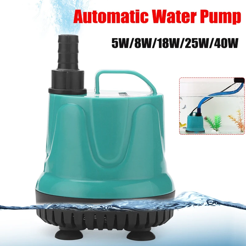 5W 8W 18W 25W 40W High Pressure 360 ° Waterproof Submersible Pump Automatic Water Pump Aquarium Fish Tank Pond Suction Pump