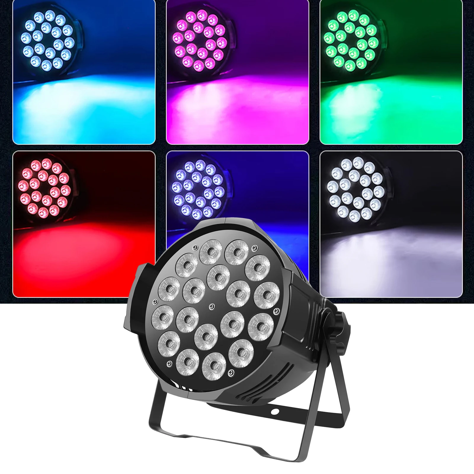 Imagem -06 - Led Par Light com Flight Case Iluminação de Palco dj Disco Ktv Festa Casamento Bar 18x18w Rgbwa Mais uv 6in Pcs Pcs Peças 8