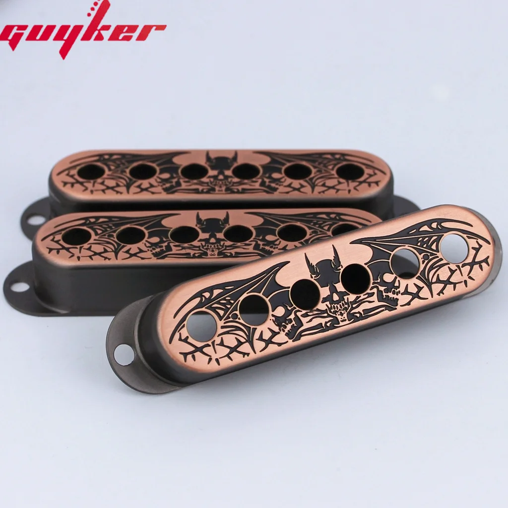 3pcs Single Coil Guitar Pickup Copper Cover 52mm Pole Spacing Wing Surface Available In Three Colors