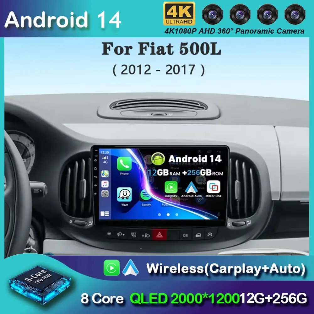 

Android 14 Car Radio For Fiat 500L Egea Doblo 2012 2013 - 2017 Navigation GPS Multimedia Player wifi+4G Stereo Auto DSP 2 DIN BT