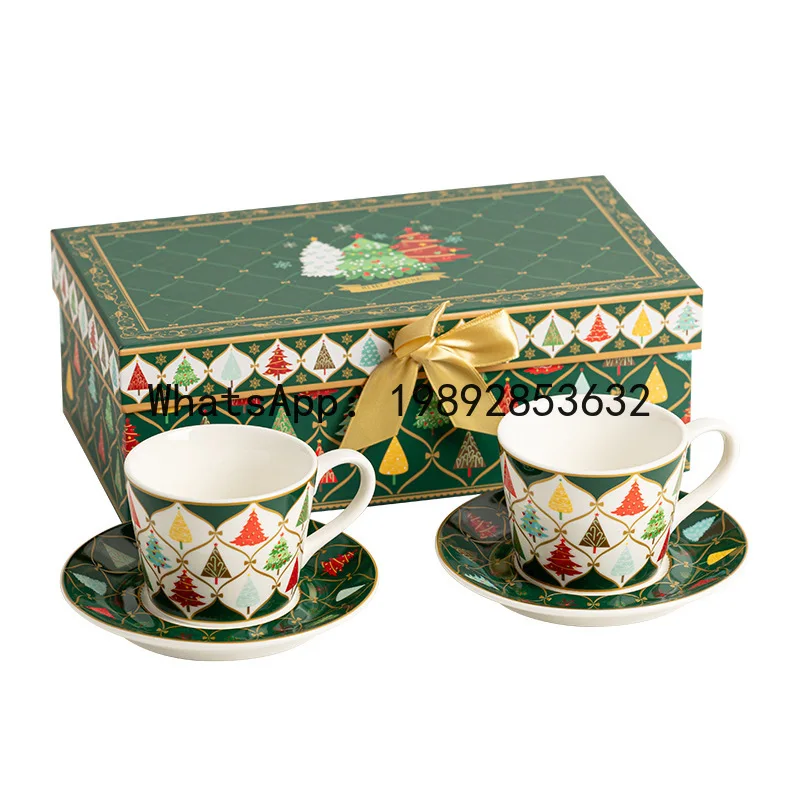 

P1 ceramic mug light luxury afternoon tea set gift box--2 pcs