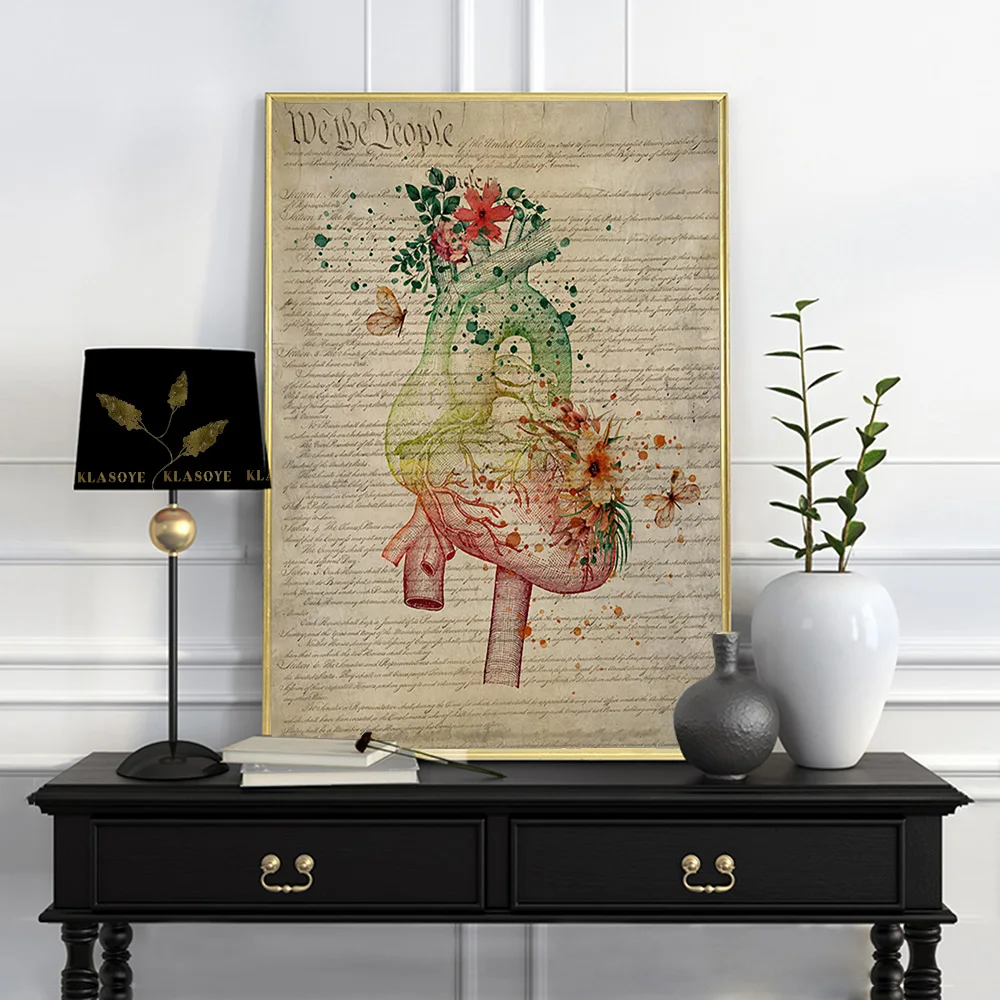 Medical Education Poster Canvas Painting Human Anatomy Art Print Watercolor Wall Picture Hospital Clinic Decor