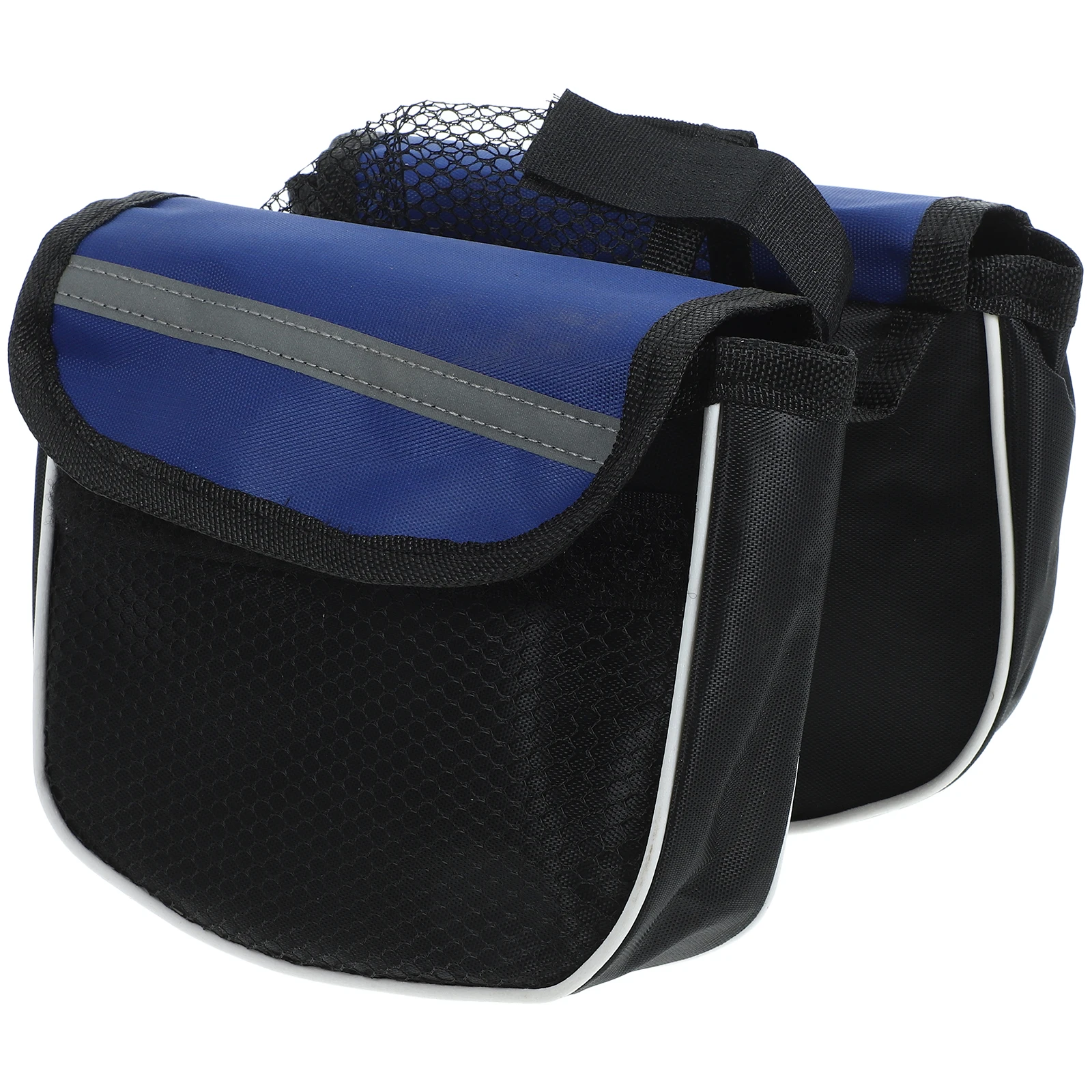 

Bike Handlebar Bag Triple Pockets Reflective Stripes Lightweight Durable Road Bike Bicycle Frame Pack Storage Solution