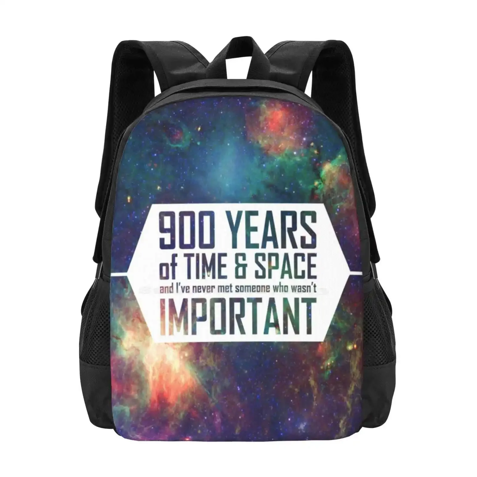 

900 лет времени и космического рюкзака для школьников, школьная дорожная сумка для ноутбука, научная фантастика, цитата, космическое время, полицейская коробка, телешоу, одиннадцать