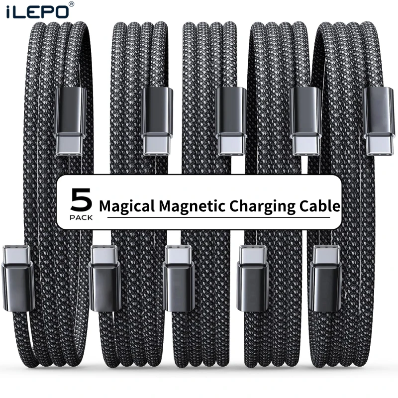 Magnetyczny kabel do szybkiej ładowarki 100 W USB C do C do iPhone'a 16/15 65 W USB A do C do ładowania danych do laptopa Samsung Telefon komórkowy