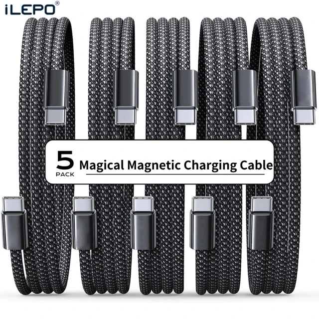 Magnetyczny kabel do szybkiej ładowarki 100 W USB C do C do iPhone'a 16/15 65 W USB A do C do ładowania danych do laptopa Samsung Telefon komórkowy