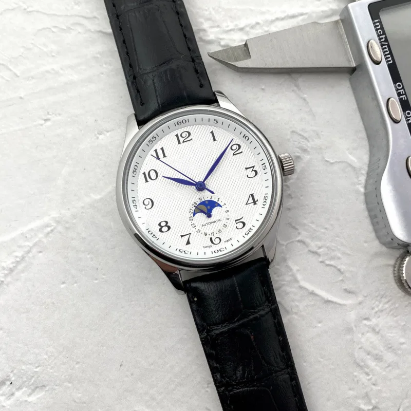 2025 ساعة رجالية جديدة عالية الجودة عصرية أوتوماتيكية بالكامل ميكانيكية كبيرة الحجم مرحلة القمر، مصمم فاخر مشهور