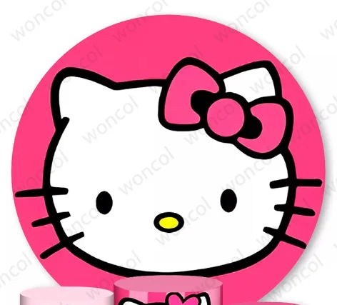 Hello Kitty Round Cover Girls Birthday Baby Shower Backdrop Hello Kitty Circle Cylinder Cover Party Decorations Photocall Prop