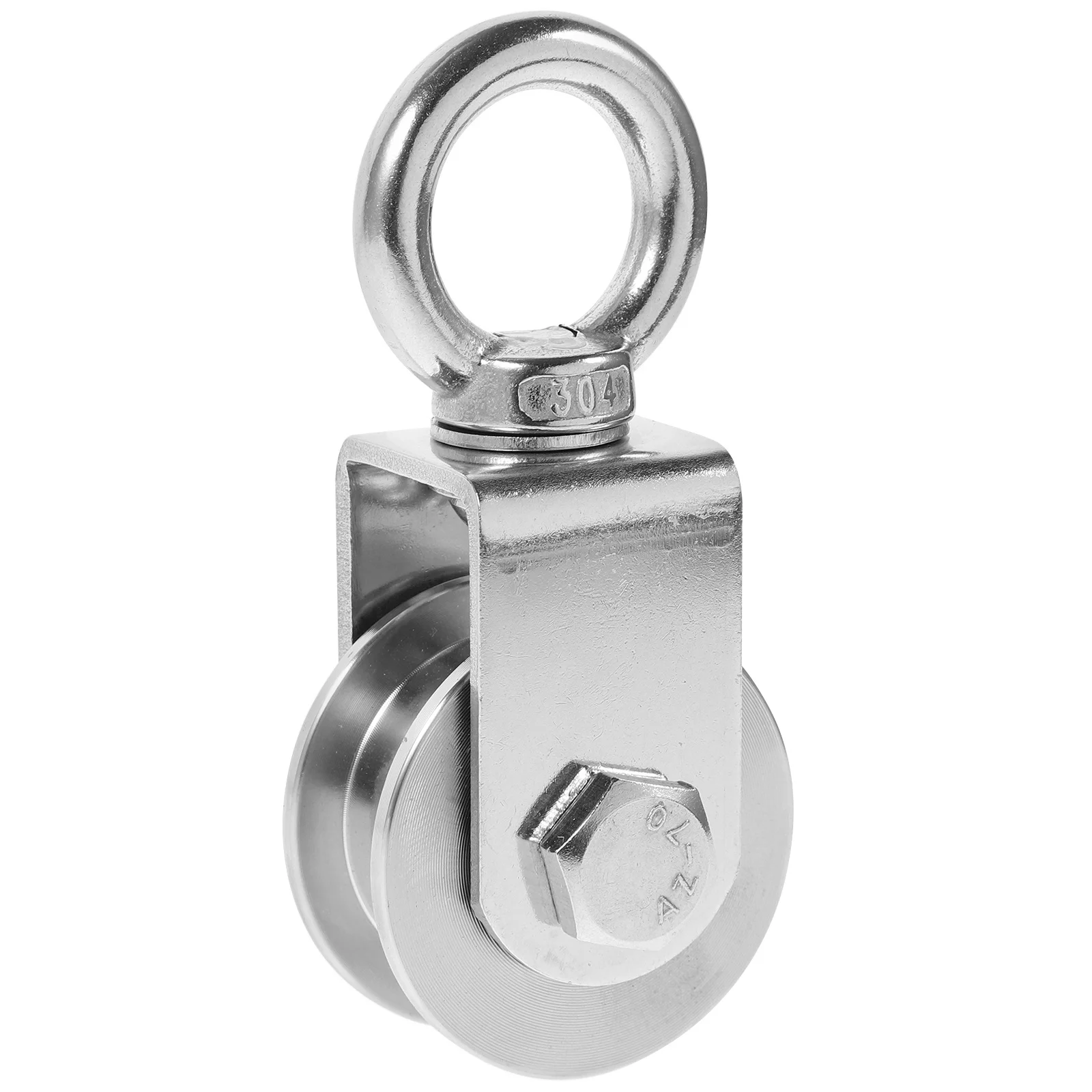 

Swivel Stainless Steel Pulley Heavy Duty 201 Steel Rotation Wheel L Rope Pulley Block Lifting Traction Trolley