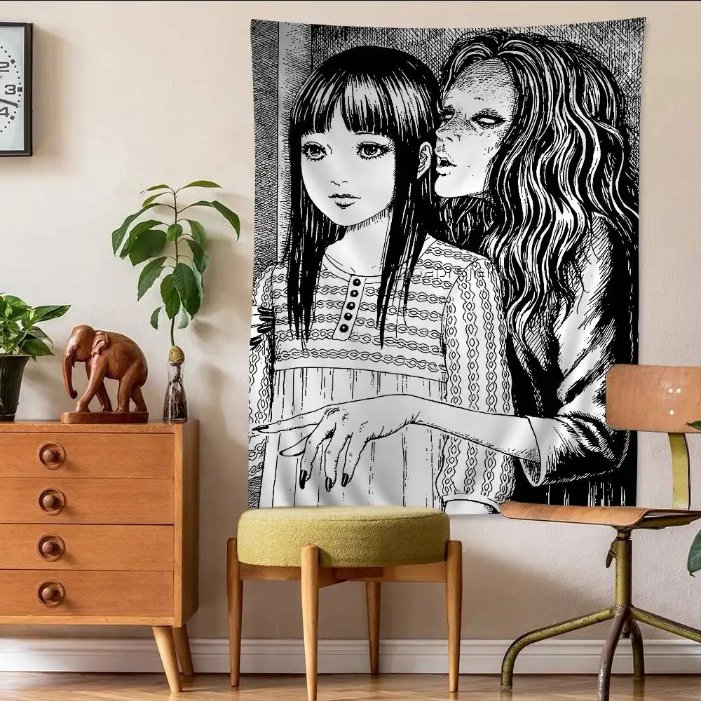 Junji Ito Tomie Retro Colorful Tapestry Wall Hanging Bohemian Wall Tapestries Mandala Wall Hanging Sheets