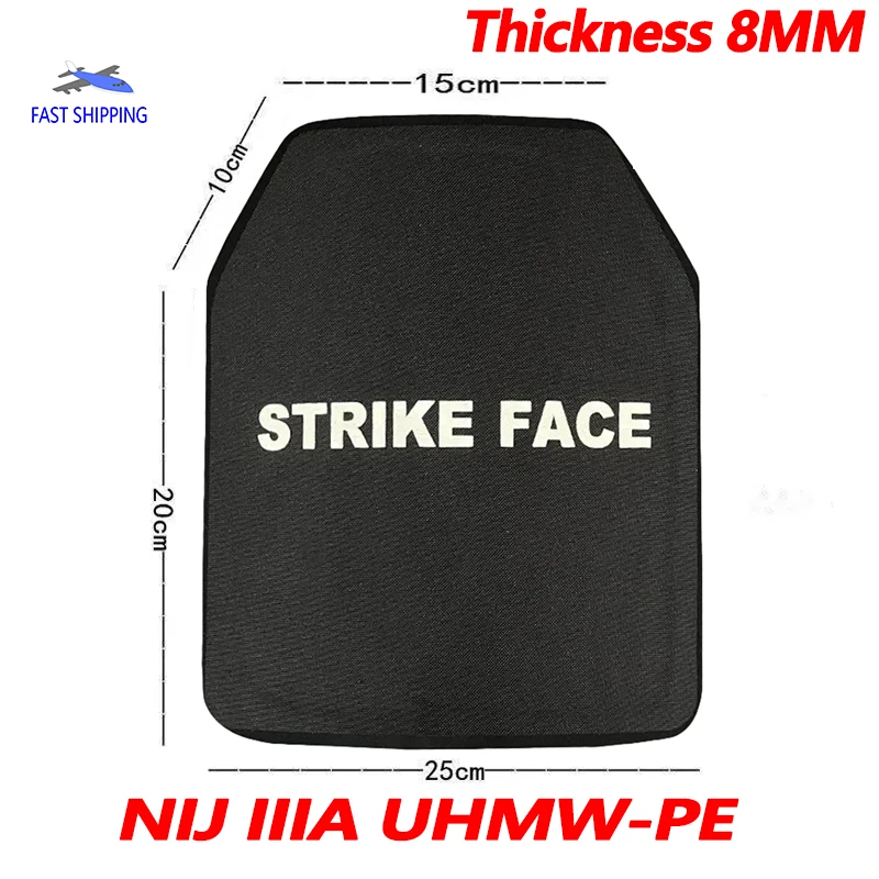 NIJ Class IIIA Pure PE Bulletproof Plate 25X30CM Class 3A Bulletproof Plate Tactical Insertion Plate Backpack Deck Body Armor