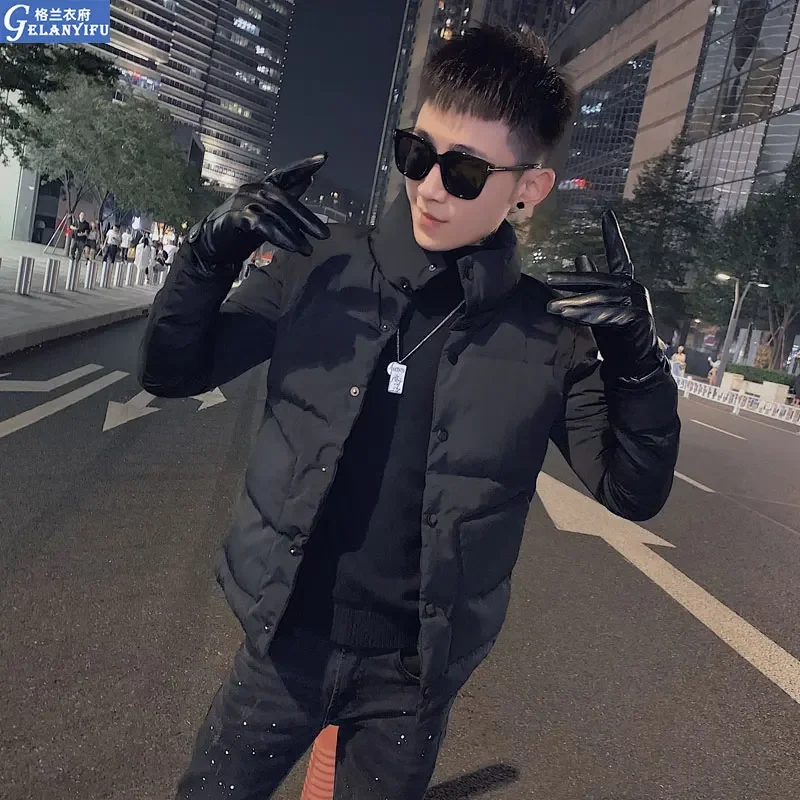 

Autumn and Winter Men's Hot Sale Jacket Down Brand Printing Men's Casual Fashion Men's Singlenbreasted Top Direct
