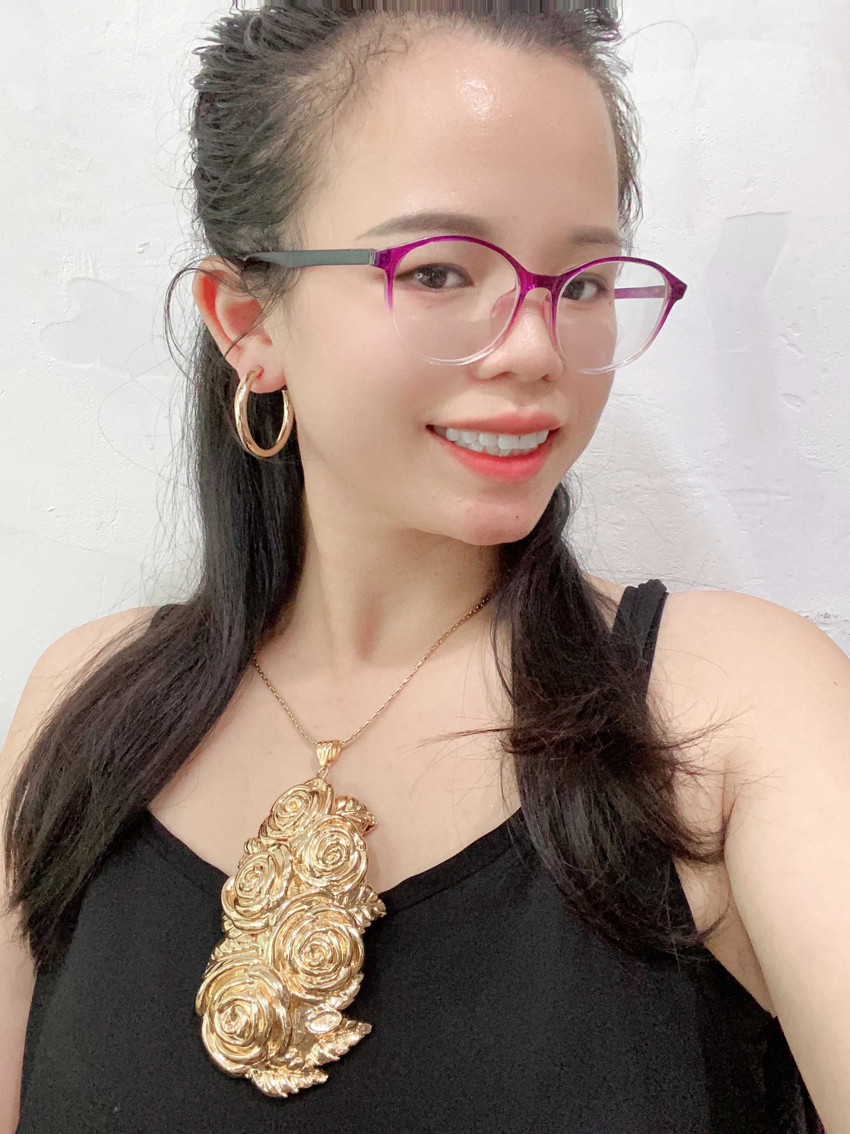 Big Rotatable Flower Sign Pendant Necklace Women Rapper Hip Hop Punk Long Chain Necklace Women Statement Gift