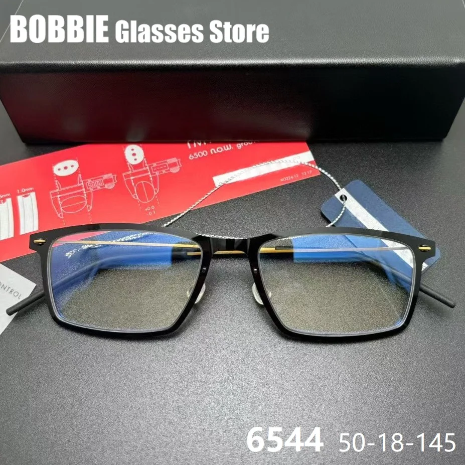 

Denmark Brand Glasses Frame Men 6544 Business Eyewear Pure Titanium Myopia Presbyopia Eyeglasses Reading Prescription Lenses
