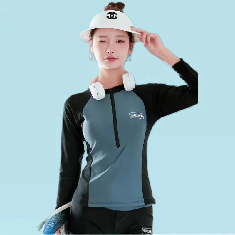 Rash Guard Long Sleeve Surf T-Shirt Split Couple Pants Sun Protection Quick-drying Surf Swimsuit Set Snorkeling Suit Wetsuit