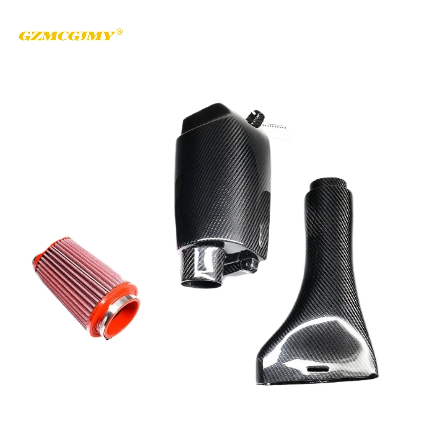 10-13 مجموعات مدخل هواء الكربون الجاف الحقيقي لمرسيدس بنز W212 E200 E260 CGI 1.8T GTR نظام السحب البارد المنوع