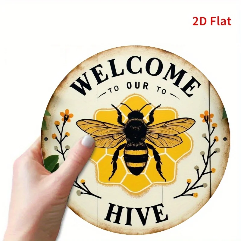 2D Flat, 1pc Vintage Bee-Themed 