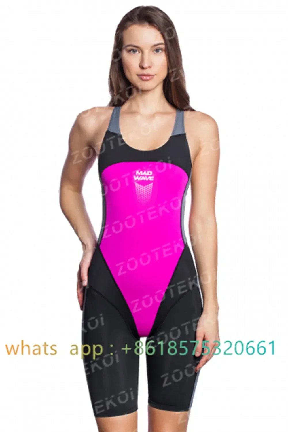 Girls One Piece Bodysuit Swimming Pro Sports Swimwear Knee-length Sport Swimsuit Beach Wear Training Bathing Suit 2022