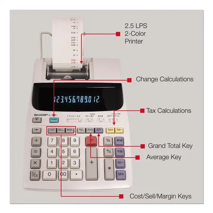 

Sharp Calculators EL-1801V Ink Printing Calculator, Fluorescent Display, AC, 2.0 LPS, Off-White