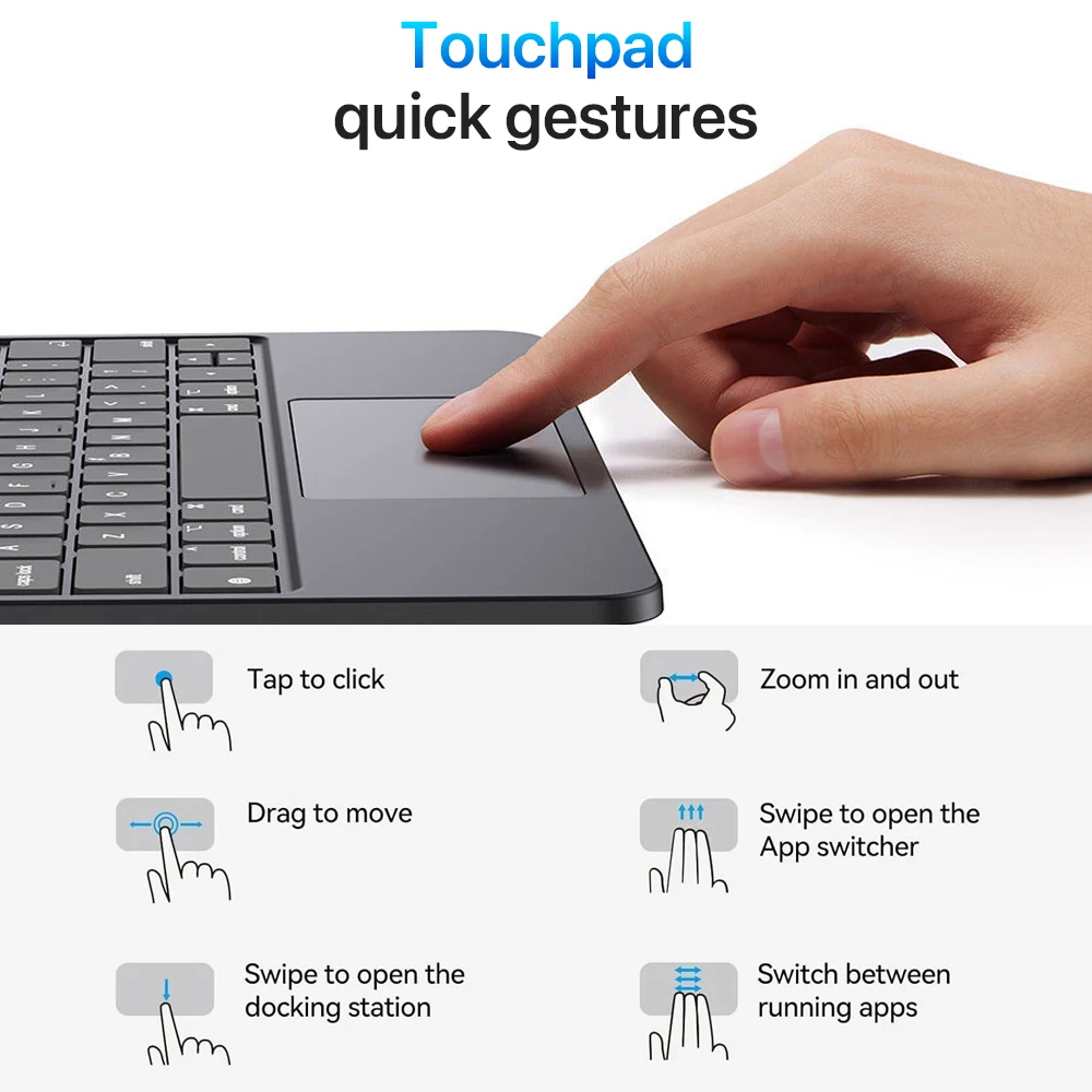 Clavier magique sans fil Bluetooth, pour iPad 11e 2025 Air A16 12.9 Por 6e 5e 4e 3e 10.9 Air 4 5, étui intelligent coréen