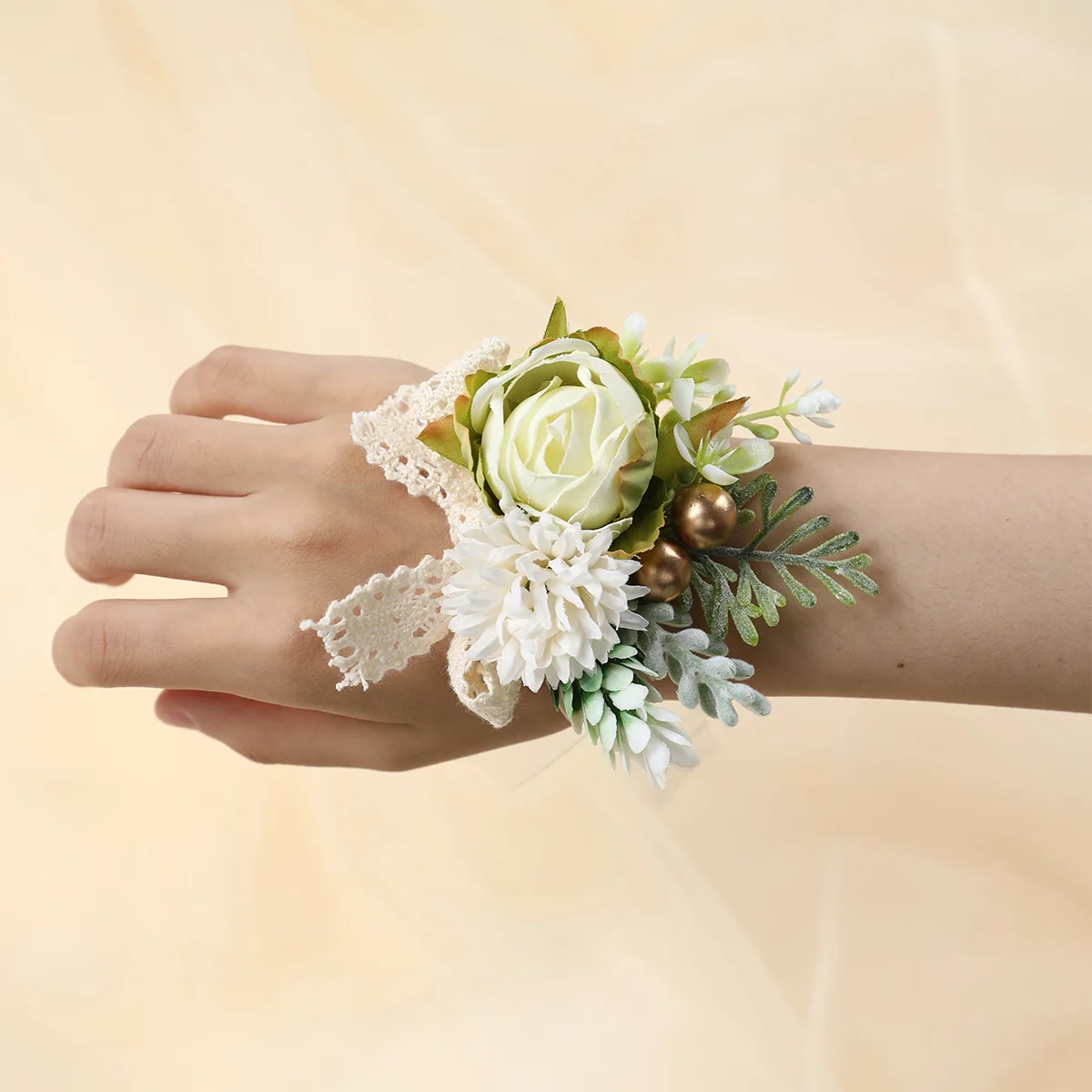 Forest Style Wedding Wrist Flowers Birthday Party Decorations Kids Adults Rustic Wedding Party Supplies Girls Baby Shower Favors