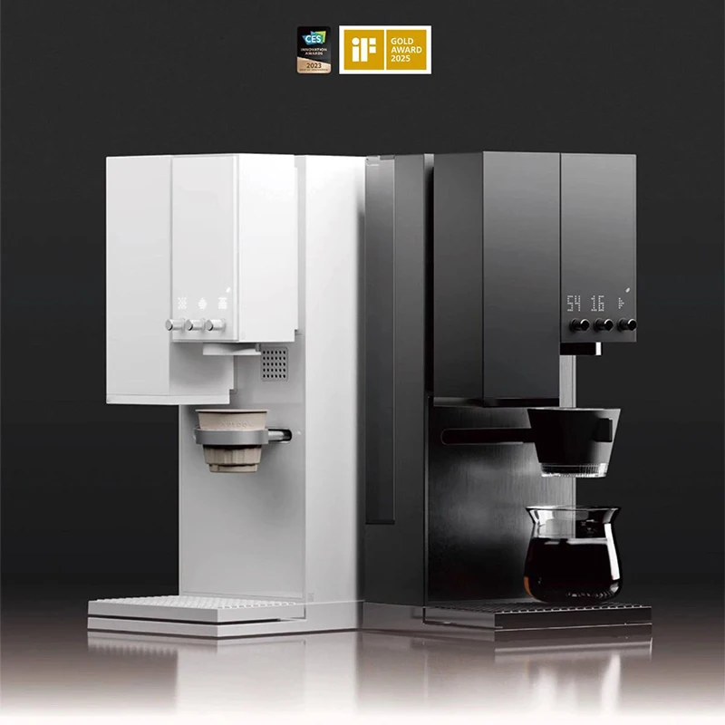 

Automatic Pour-Over Coffee Maker with Integrated Grinder and Capsule System, Dynamic Brewing System, and Digital Scale