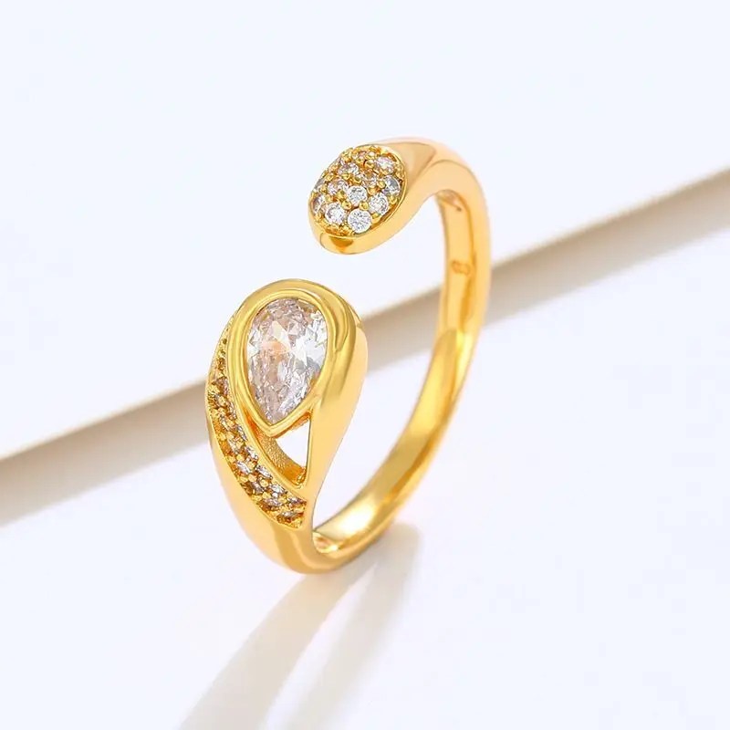 أسعار الجملة - خواتم الزركون على شكل ثعبان (معدلة) للرجال والنساء مجوهرات الأزياء بلون الذهب الخالص بدون النيكل