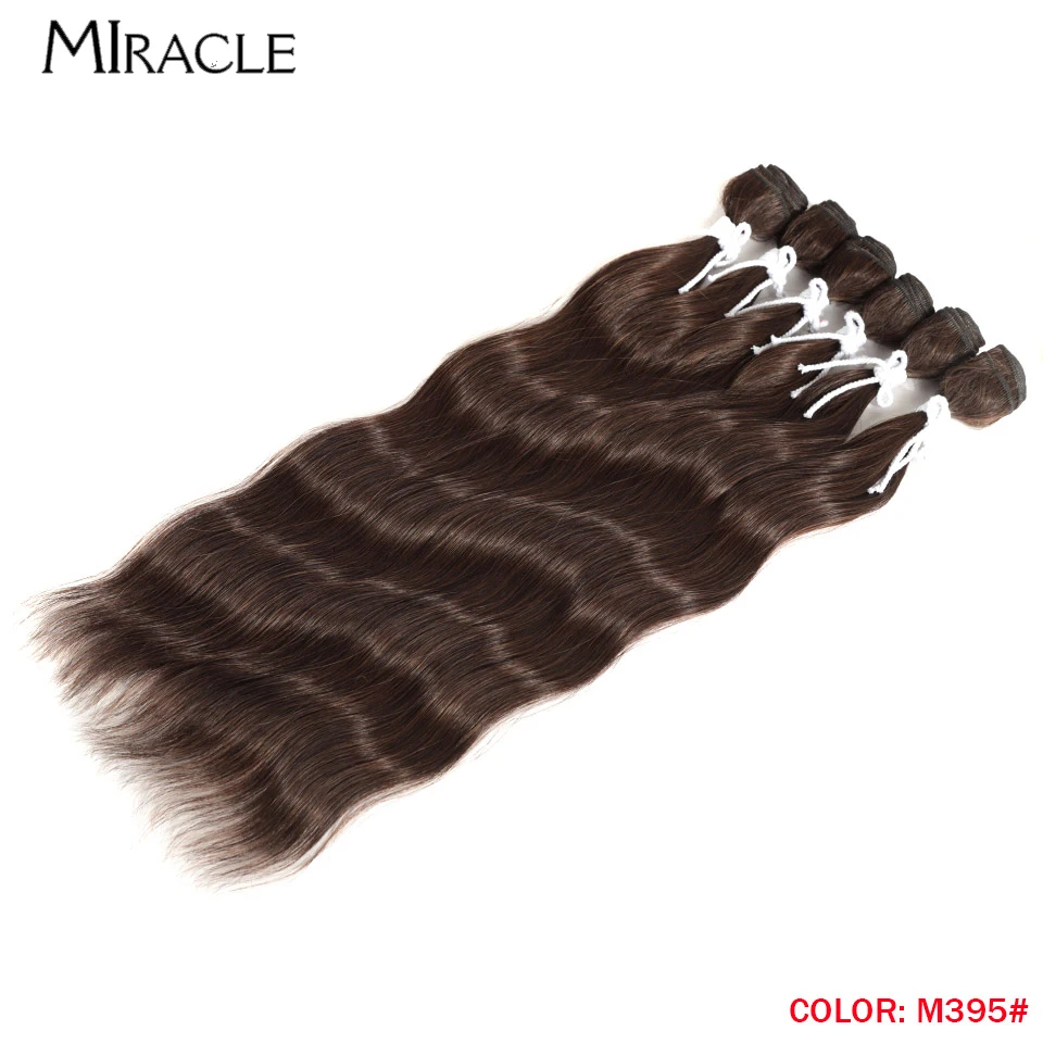 MIRACLE 6PCS Artificial Hair Extensions 20‘’ Body Wave Hair Weaves Bundles Synthetic Long Hair Extensions Cosplay Hair Weaving