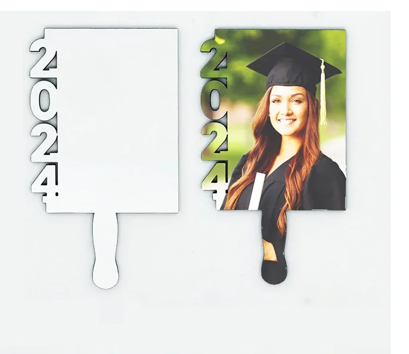 

50SETS 2024 Fans Sublimation Blanks Grad Fan For Custom Graduation Memory Gifts Materials Crafts