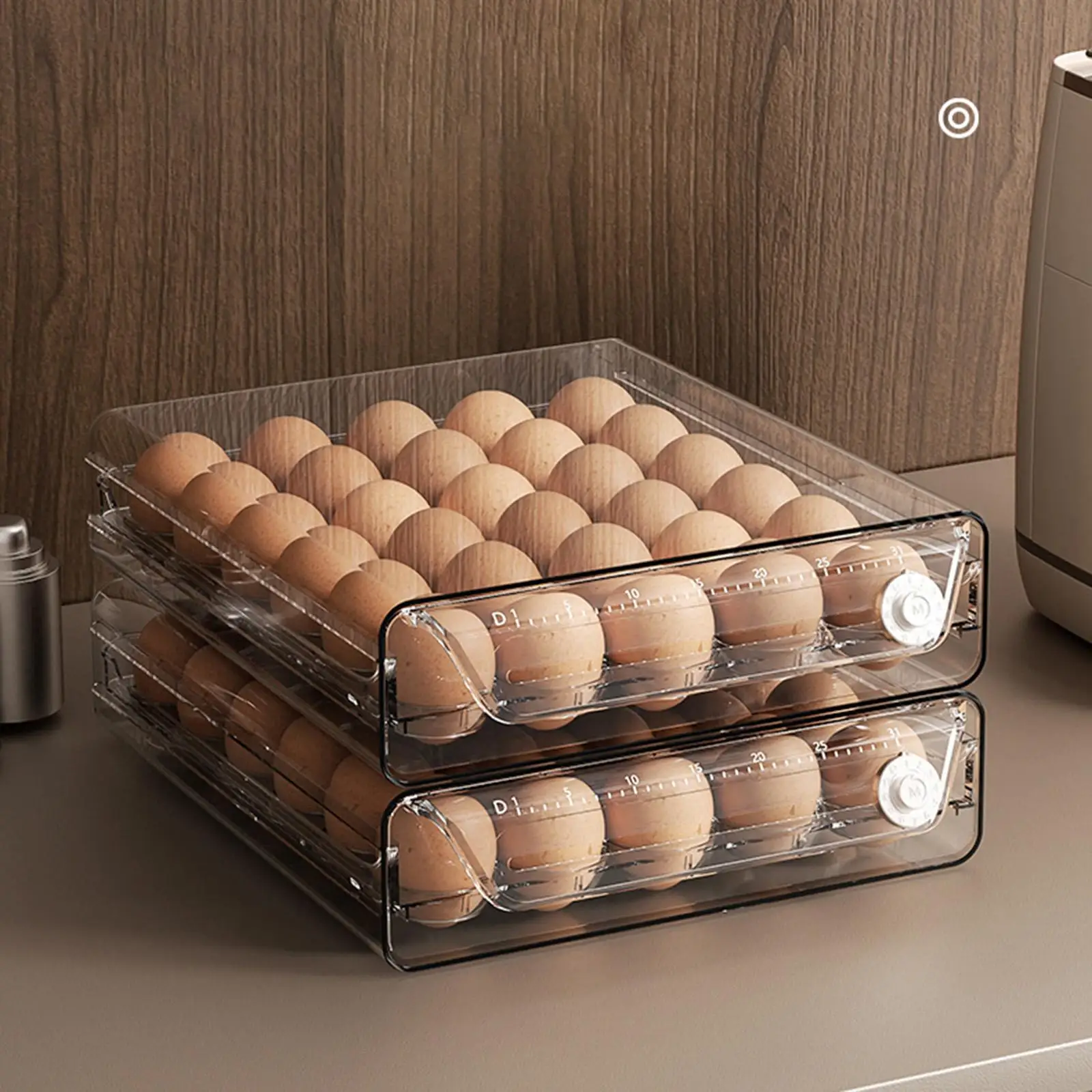 

Double Layers Eggs Container Refrigerator Egg Organizer Save Space Transparent Egg Holder for Kitchen Refrigerator Countertop