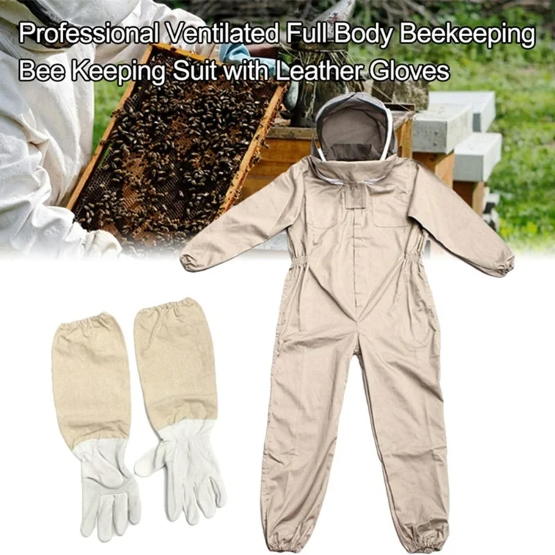 Bienenanzug mit Handschuhen, Bienenzucht-Schutzanzüge, Imkeranzug, Bienenhalter-Ausrüstung, Overall, Bienen-Outfit