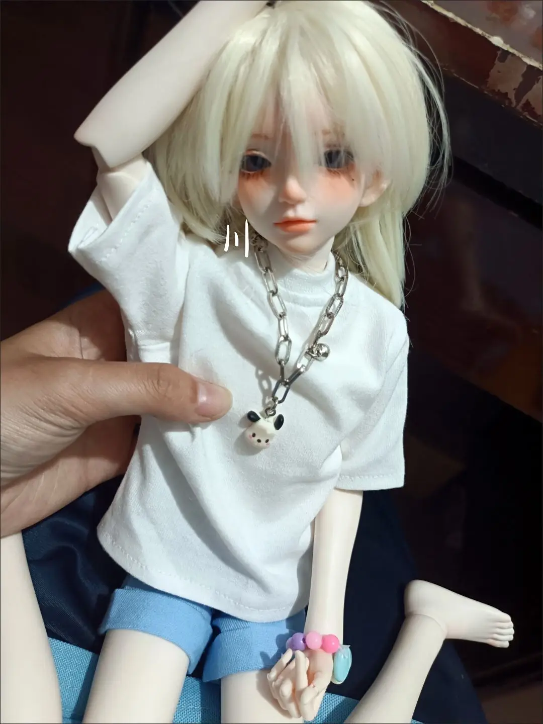 45cm Doll Clothes for 1/4 Men & Women Bjd Doll Short Sleeved T-shirt Jeans Summer Versatile Clothing Girl Toy Doll Accessories