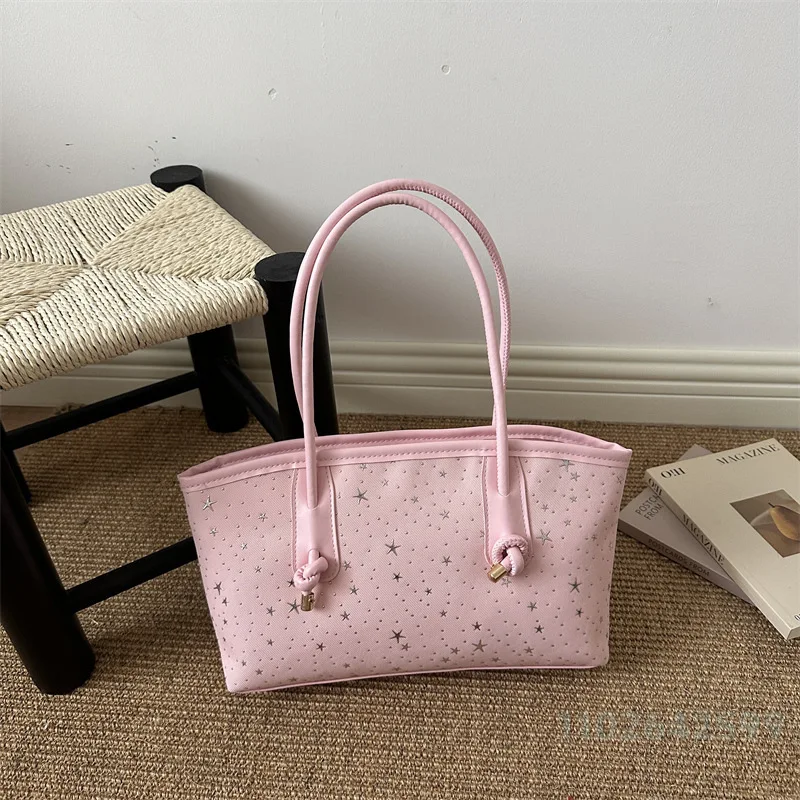 2026 New Women's Shoulder Bag Fashion High Quality Printed Women's Handbag Solid Color Multi Functional Commuter Storage Bag