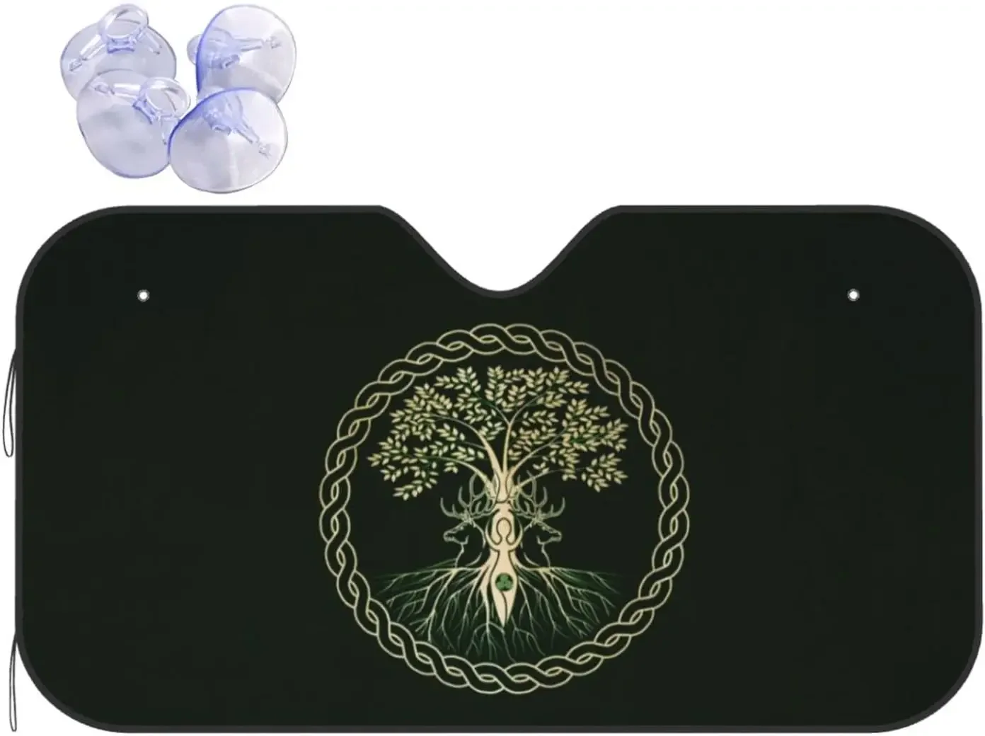 Norse Viking Goddess Wiccan Pagan Car Front Window Sunshade for Most Sedans SUV Blocks Max Uv Rays and Keeps Your Vehicle Cool