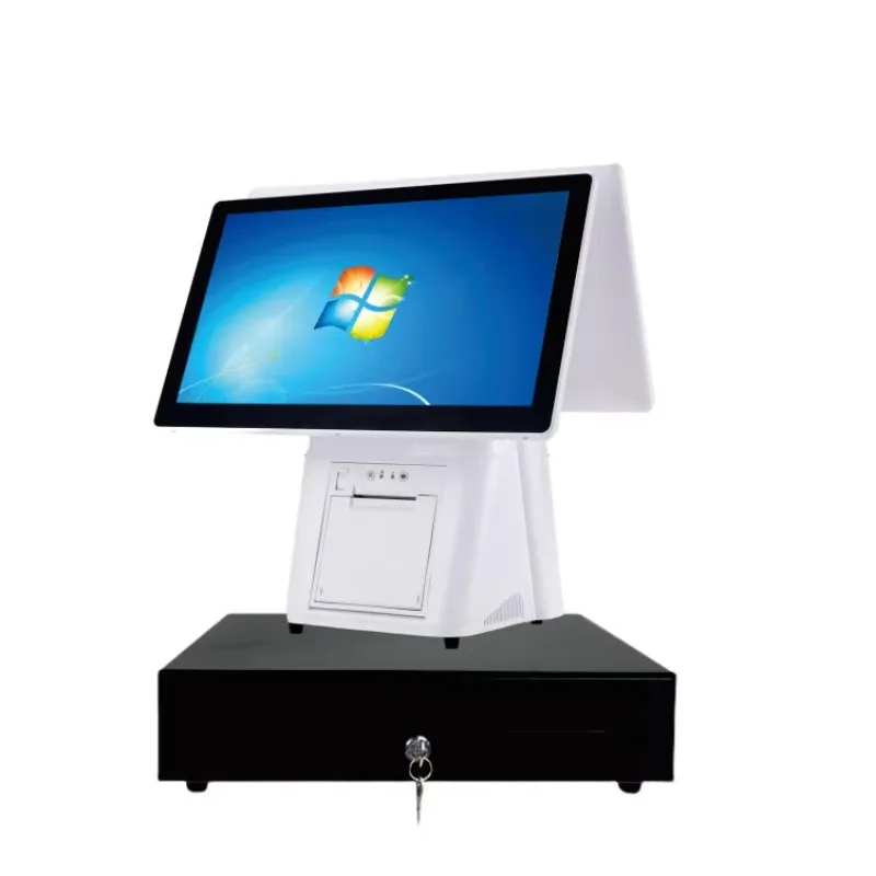 Dual 15.6inch Capacitive Touch POS System with I5/i7 CPU Windows 10/11 Wi-Fi 6 & Bluetooth 5.2 for Multi-Tasking
