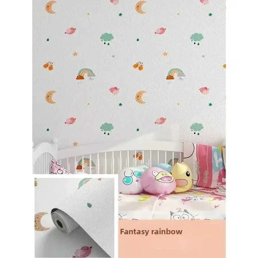 

Wall Stickers for Kids Rooms Cartoon Papel Tapiz 3d Para Pared Waterproof Oil Proof Living Room Bedroom Self Adhesive Wallpaper
