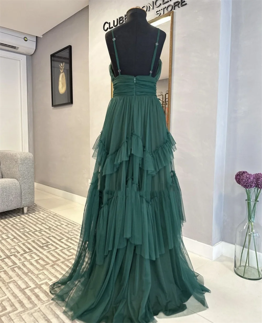 Jessica Green Prom Dressess Tulle Layered Corset Prom Dress 2024 Vestidos De Fiesta Elegant Ladies Wedding Party Dresses