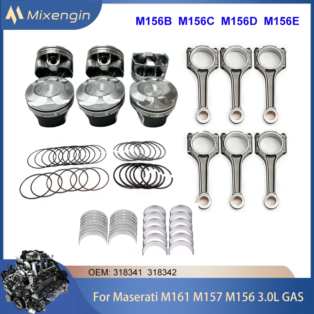 Kit de rolamento da biela do anel de pistão do motor, adequado para maserati 3.0 gás para maserati levante m161 ghibli m157 quattroporte m156 3.0l