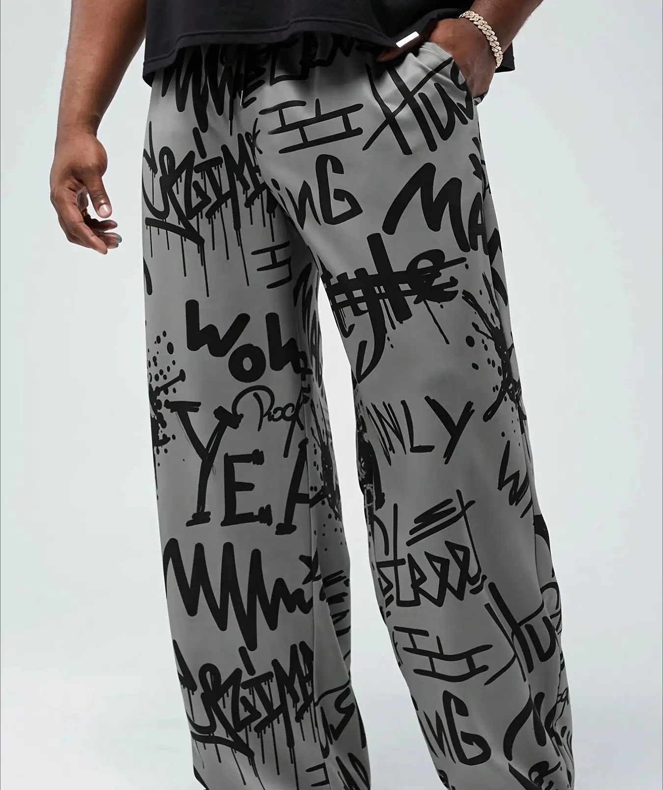 Loose and long pants, featuring dark gothic hip-hop style 3D prints, a new summer collection for 2026