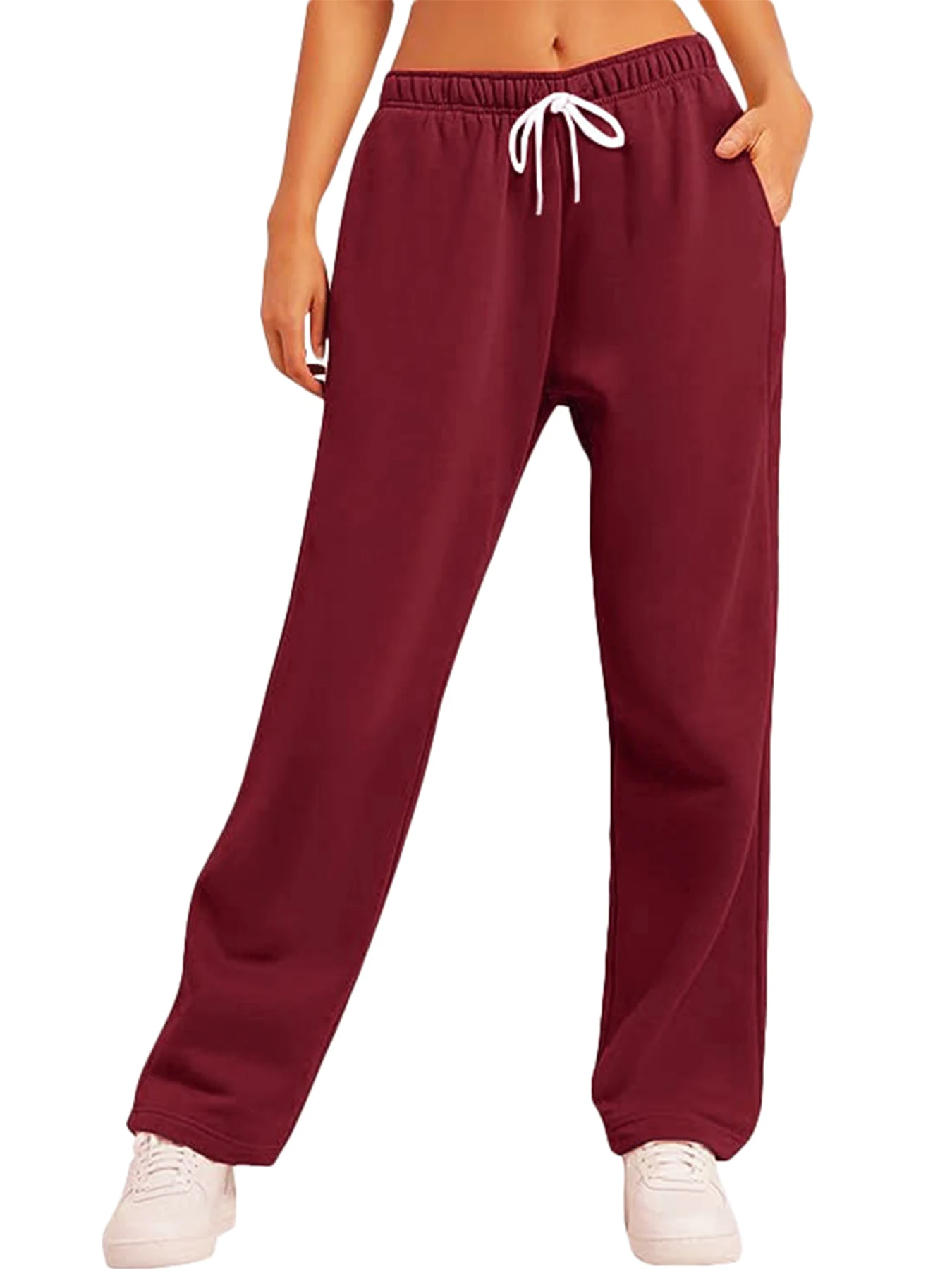 سراويل رياضية عابرة للحدود للنساء ، رباط فضفاض كاجوال ، جيب بحزام مستقيم ، الأوروبي ، أمازون ، الخريف والشتاء ، جديد #3