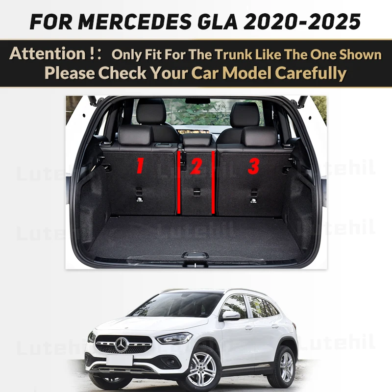 For Mercedes Benz GLA Class H247 2020-2025 24 23 22 21 Car Trunk Mat Rear Cargo Cover Carpet Pad Interior Accessories