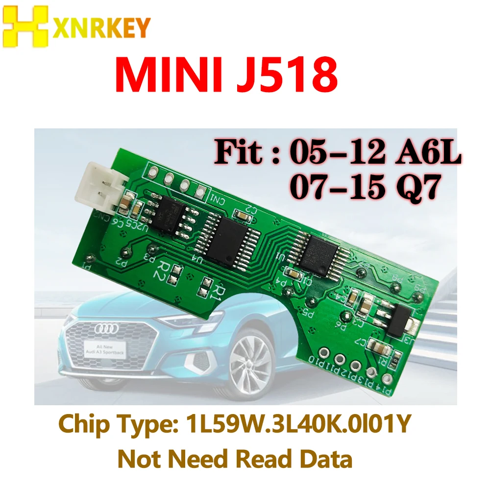 XRNKEY Mini J518 Steering Wheel Lock Emulator for Audi A6 Q7 C6 J518 ELV EIS Car Steering Column Repair PCB Board