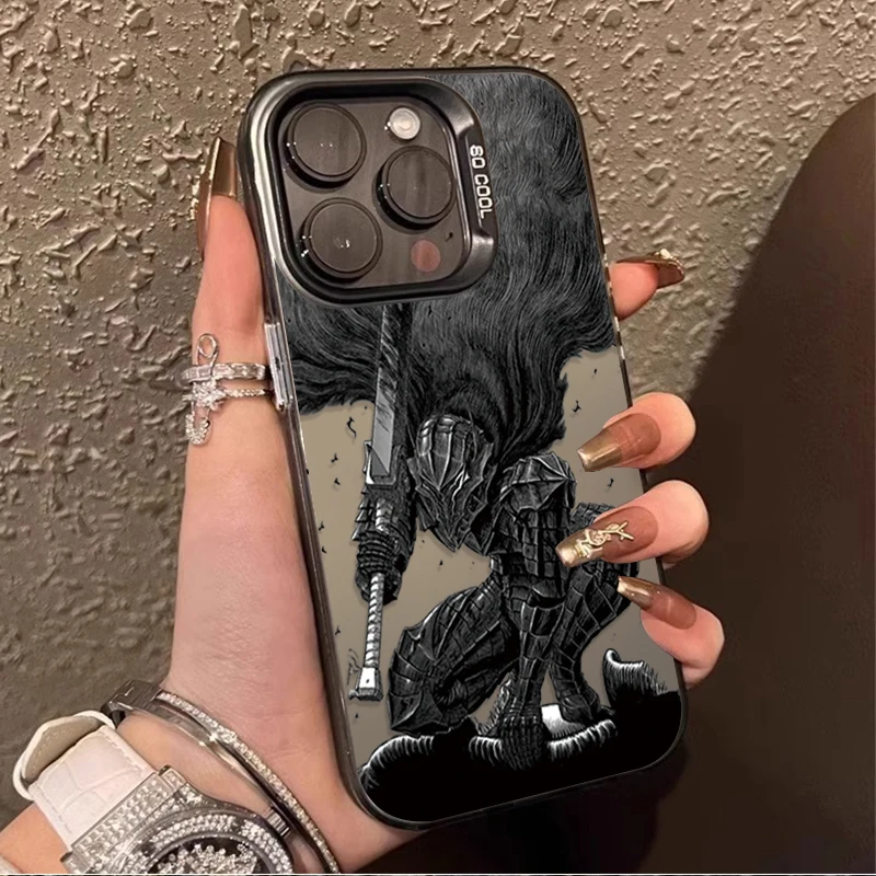 Berserk guts sangue quente anime pc caso de telefone para iphone 17 16 15 14 13 12 11 pro max plus 17 ar 16e x xr xs max capa dura