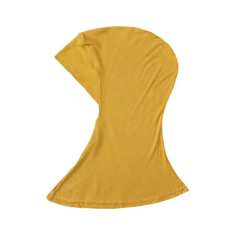 Sous-écharpe musulmane monochromatique pour femme, hijab modal, casquette réglable, turban extensible, couverture complète du cou, châle musulman